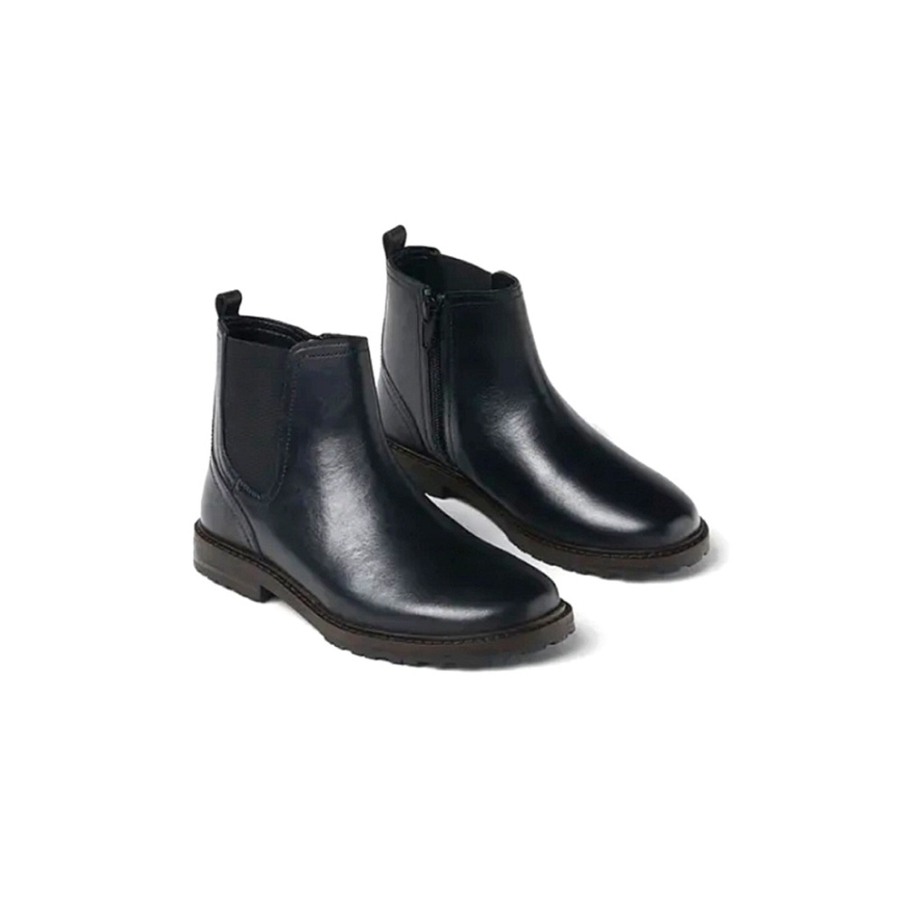 Zara GIRL & BOY  KIDS/ LEATHER ANKLE BOOTS WITH GORING black color